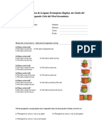 Prueba diagnóstica de inglés 4to grado secundario