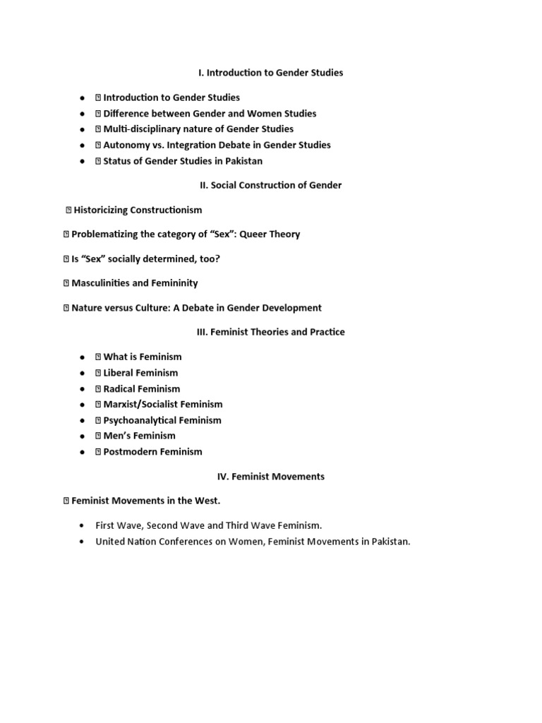 Postmodern Feminism in Gender Studies | PDF