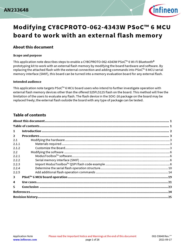 Modifying Cy8Cproto-062-4343W Psoc™ 6 Mcu Board To Work With An ...