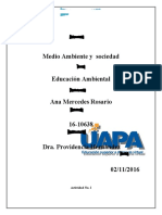 Medio Ambiente y Sociedad Tarea I