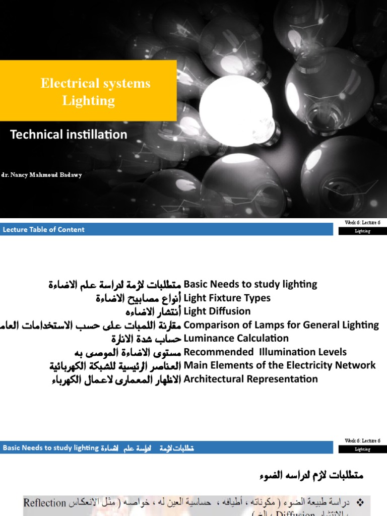 Electrical Systems Lighting Technical Instillation PDF Lighting