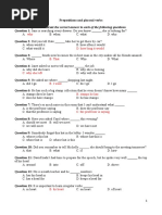 Preposition and Phrasal Verbs