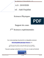 Sc. Physiques, 3ème Sc. Exp. - Support de Cours