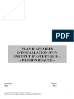 Plan d'affaire Institut de Beauté