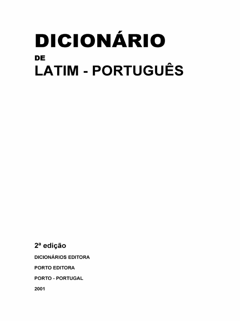 Dicionário Latim, PDF, Latim