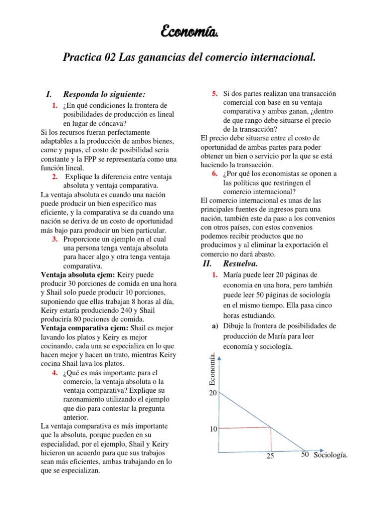 Ganancias del Comercio Internacional | PDF | Ventaja comparativa ...