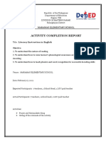 Activity Completion Report: Literacy Instruction in English