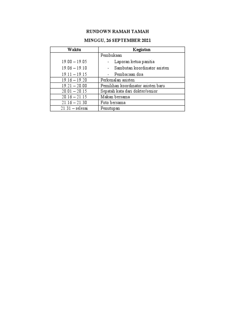 Rundown Ramah Tamah PDF