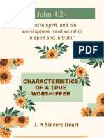 CHARACTERISTICS OF A TRUE WORSHIPPER