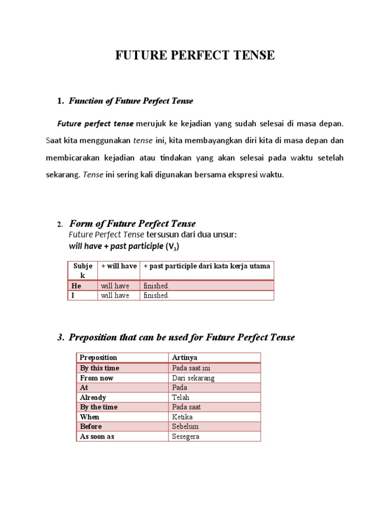 Future Perfect Tense | PDF
