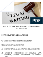 Cdi 8: Technical English 2 Legal Forms SY 2021-2022