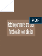 Hotel Departments and Their: Hei SM Tmah RVR