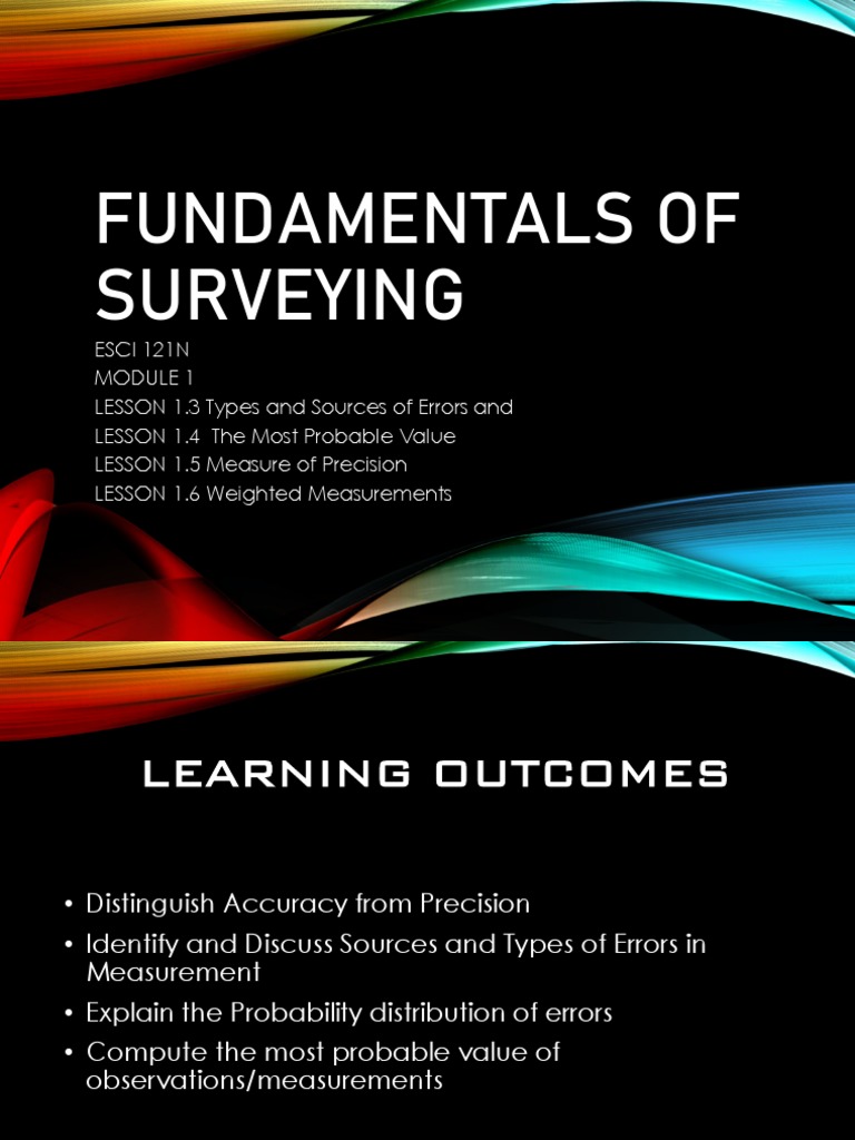 Types and Sources of Surveying Errors | PDF | Errors And Residuals ...