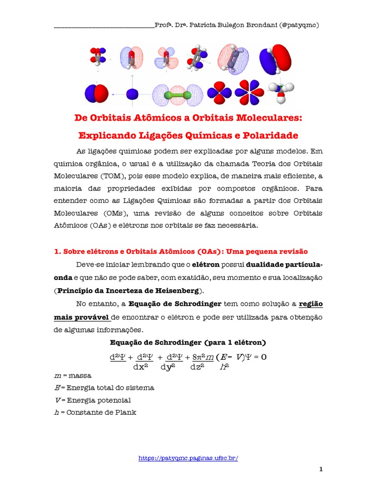Orbitais Atômicos e Moleculares: Fundamentos | PDF | Orbital molecular |  Ligação química, image size:768x1024