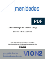 La Fenomenología Del Amor en Ortega