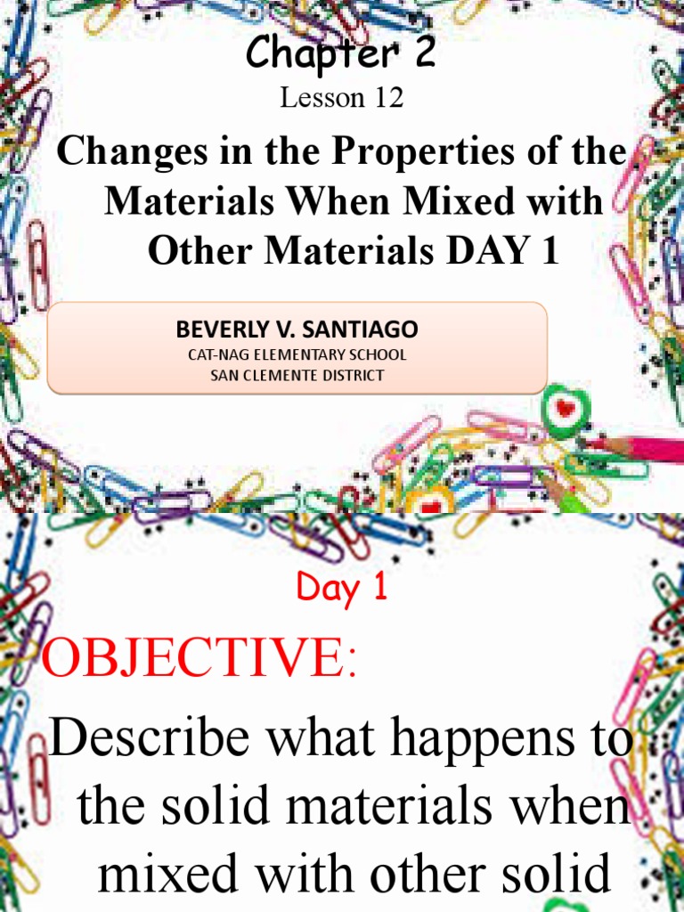 Science Lesson 12 Solid Materials When Mixed With Other Solid 