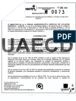 Resolución 0073 Establece Requisitos Para Tramites y Servicios UAECD