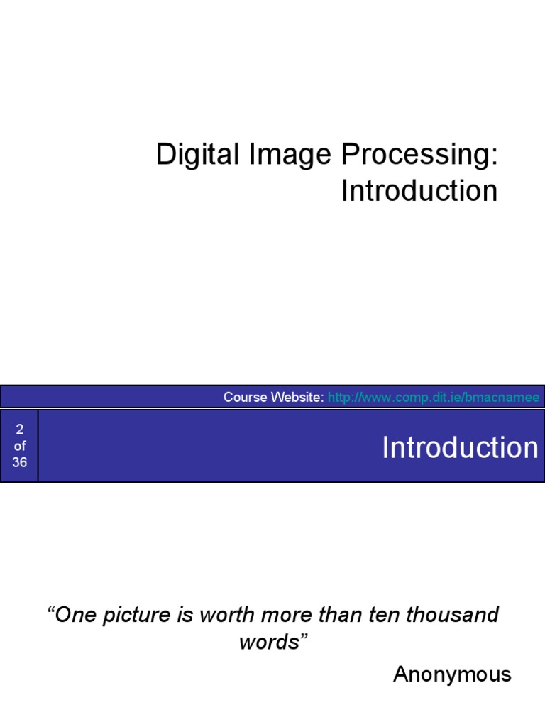 Digital Image Processing:: Course Website | PDF | Human Eye | Digital Image