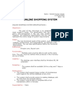 Online Shopping System Specs