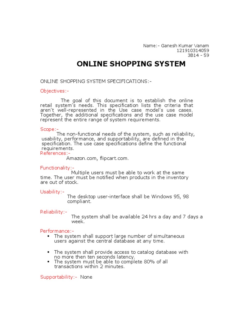 Online Shopping System: Objectives | PDF | Use Case | Class (Computer ...