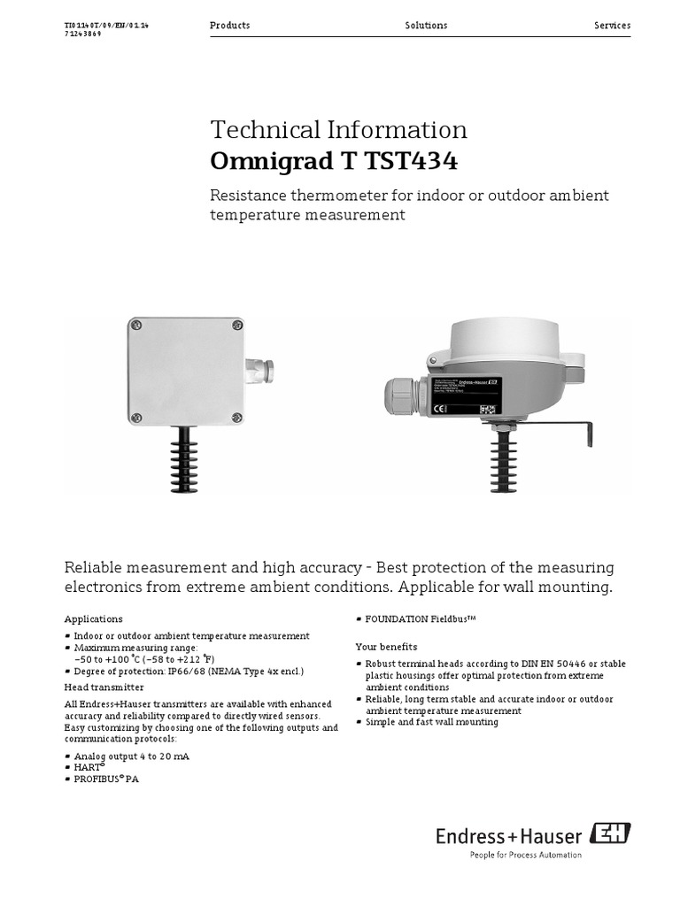 Thermometer for ambient temperature measurement TST434