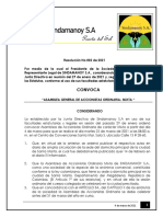 Acta Mixta Convocatoria Sindamanoy S.A.