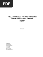 Simulation Models For Wind Parks With Variable Speed Wind Turbines in Emtp