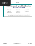 Financial Analysis Spreadsheet Templates: Main Menu - Chapter 9