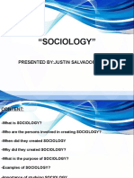 "Sociology": Presented By:Justin Salvador Calara