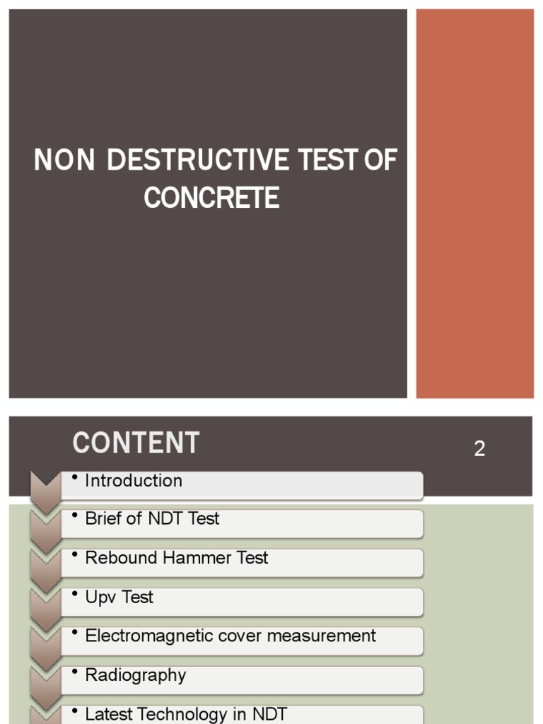 NDT Methods for Concrete Testing | PDF | Concrete | Nondestructive Testing