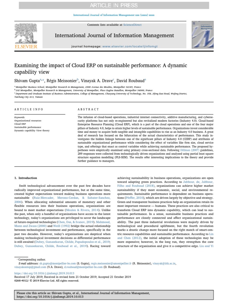 International Journal of Information Management: Shivam Gupta, Régis ...