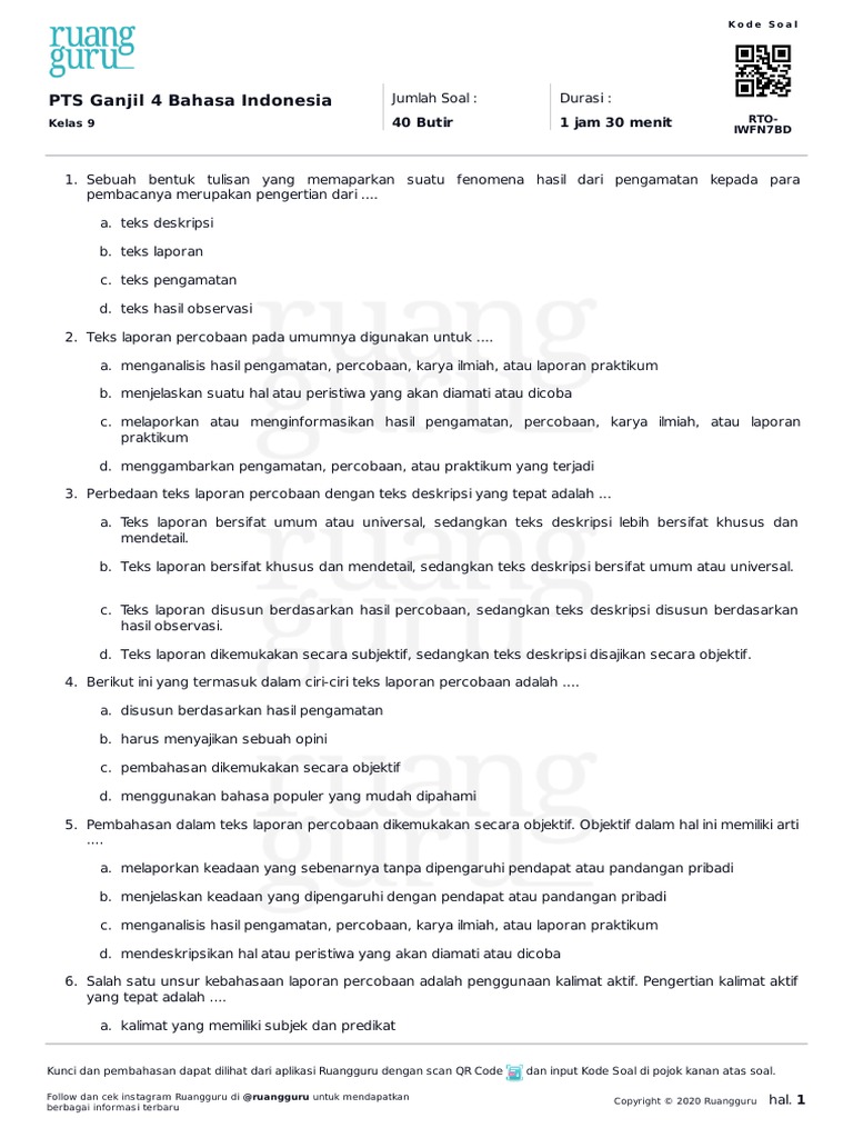 RTO IWFN7BD PTSGanjil4BahasaIndonesia | PDF