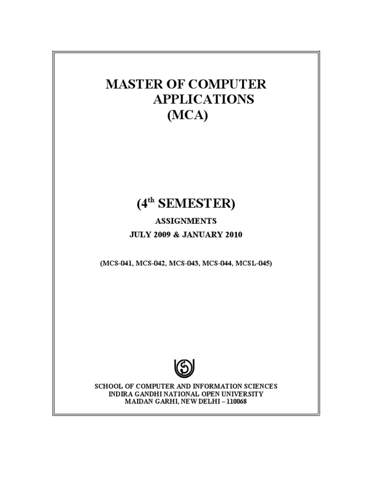 MCA 4th Semester Assignments Guide | PDF