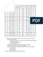 Student No. Age Sex Birth Order Weekly Allowance Height (CM) Weight (KG)