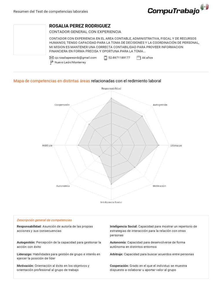 Resultados del Test de Competencias Laborales | PDF | Liderazgo ...