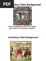 Canterbury Tales Background: Above Is A Pilgrimage Scene From A Stained Glass Window in Canterbury Cathedral