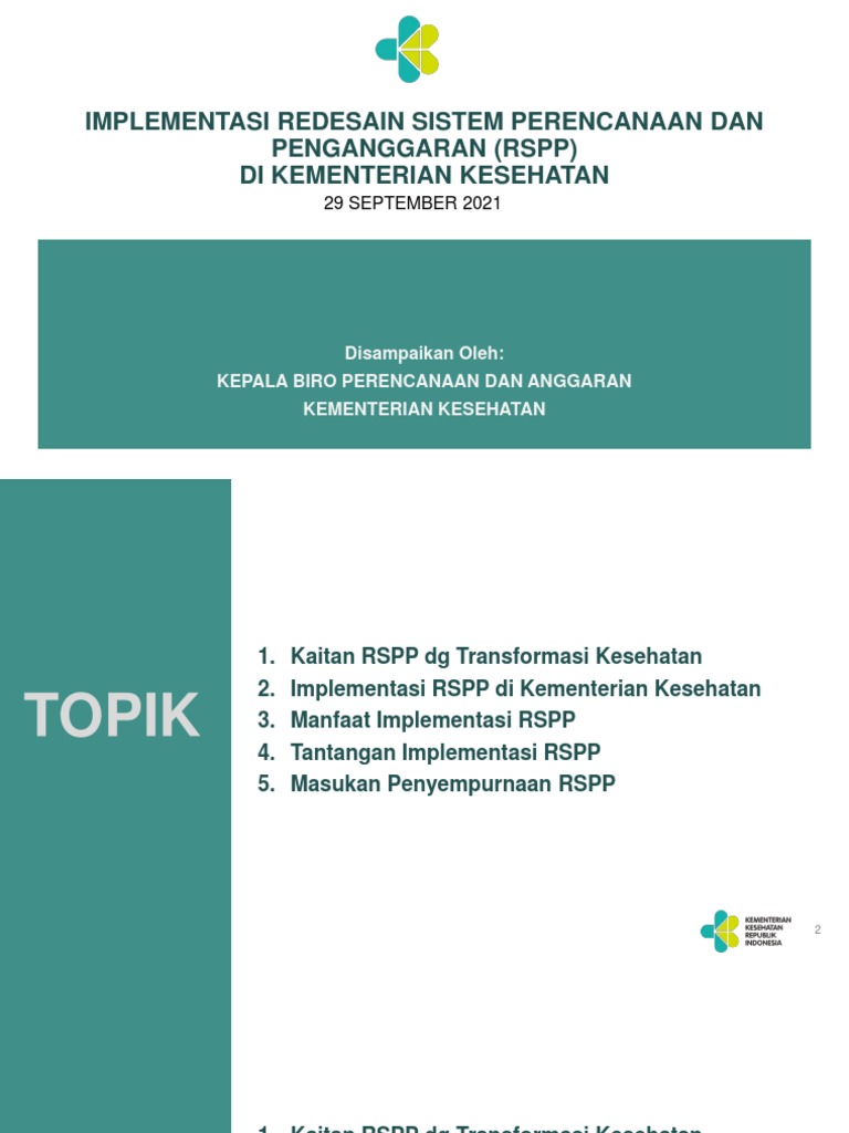 Implementasi RSPP Di Kemenkes - Biro Perencanaan Dan Anggaran Kemenkes ...