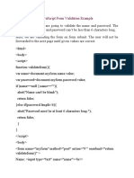 Javascript Form Validation Example