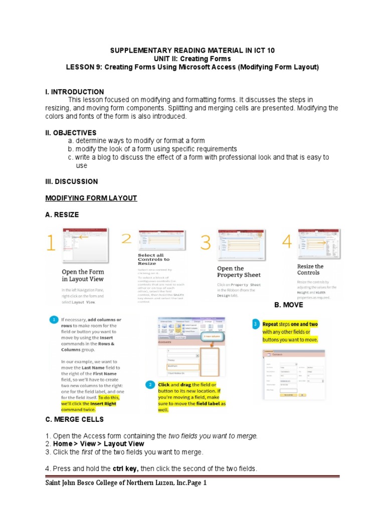 Modifying Forms in Microsoft Access | PDF