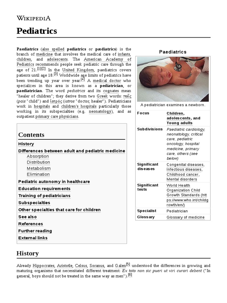 Image Result For Pediatrics Wikipedia