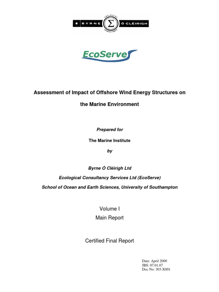 Assesmentof Impactof Offshore Wind Energy Structures | PDF | Deep ...