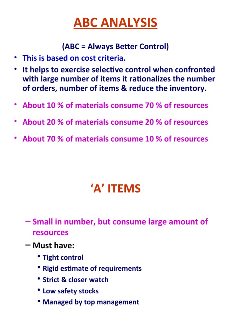 ABC Analysis | PDF | Analysis | Business