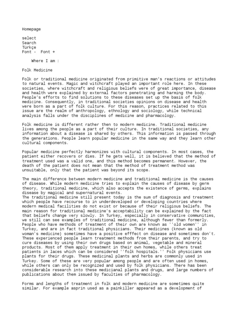 FOLK MEDICINE Extra PDF Medicine Traditional Medicine