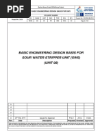 Basic Engineering Design Basis For Sour Water Stripper Unit (SWS) (UNIT 08)
