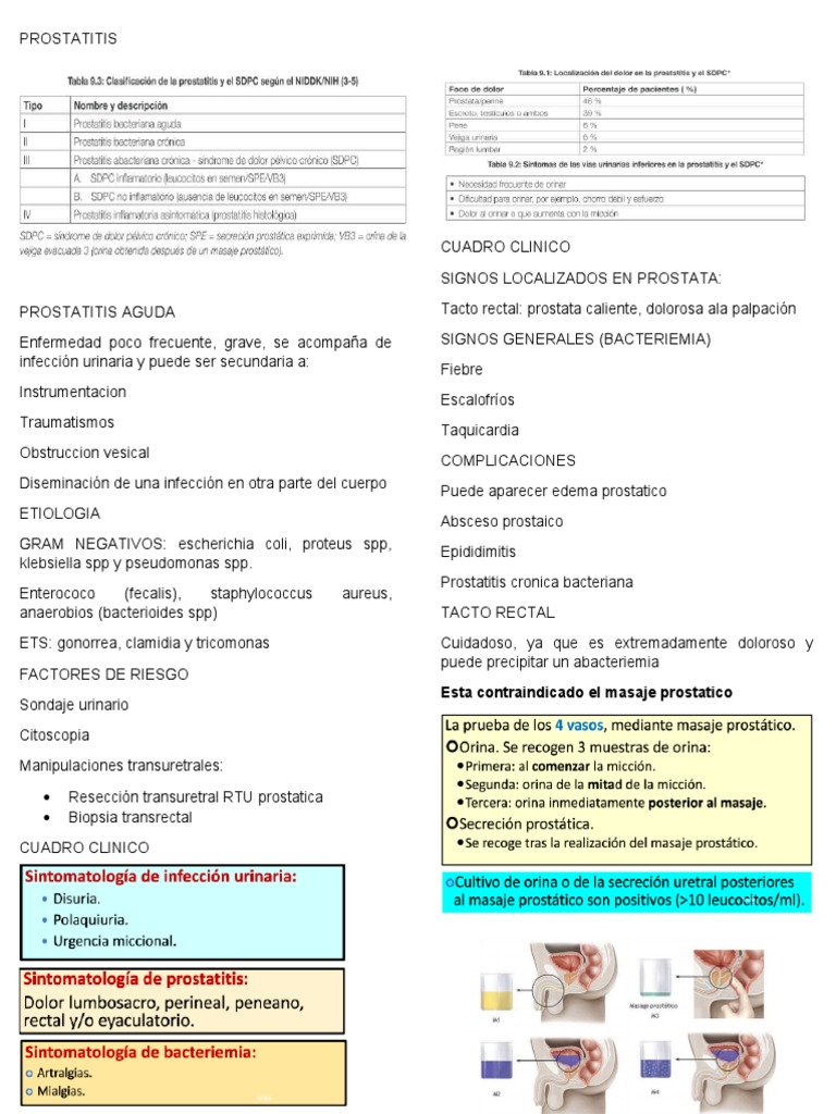 Clasificación y Tratamiento de Prostatitis | PDF | Enfermedades del ...