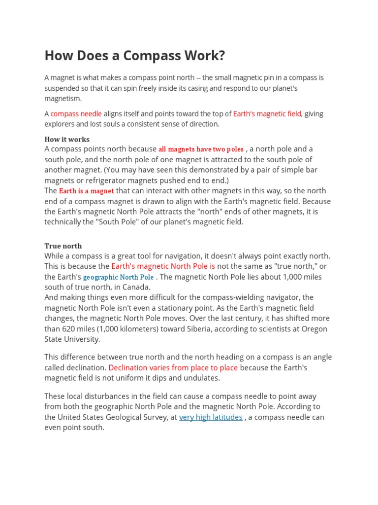 Module 6.2 Magnetism and Compass | PDF | Compass | Earth's Magnetic Field