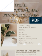 Legal, Conventional and Penal Obligation