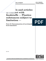 Materials and Articles in Contact With Foodstuffs - Plastics Substances Subject To Limitation