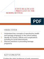 Reproductive Health and Teenage Pregnancy in The School