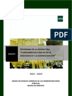 Programa Modificado Fundamentos Cla Sicos de La Democracia y La Administracio N 2021 2022